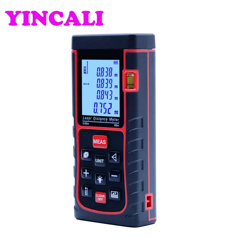 

2 PCS/LOT High Accuray Handheld Laser Rangefinder SW-E60 laser distance meter 60M storage 100 units also measure Area Volume