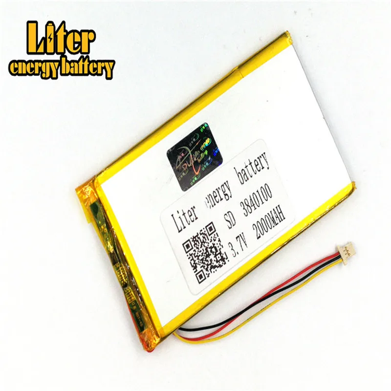 Разъем 1,0-3 P 3840100 3,7 V 2000mah литий-полимерная батарея для MP4 MP5 полимерная аккумуляторная батарея