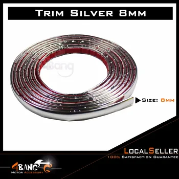 

4200cm Silver 8mm Universal For Car Chrome Side Mirror Door Bumper Edge Moulding Trim Strip