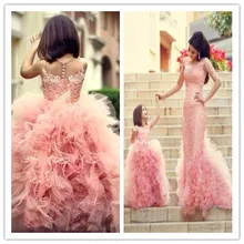 Хиты обычай делать театрализованное платья принцесса Vestido де Daminha длиной до пола тюль детские платья маленьких детей