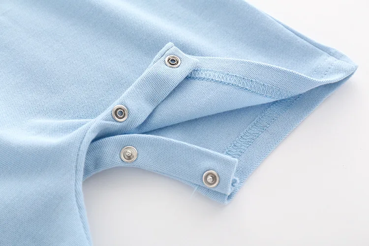 Baby Rompers Knitted Turn-Down Neck Newborn Boys Short Sleeve Sunsuit Jumpsuits Summer Outerwear Toddler Children Overalls 0-18M