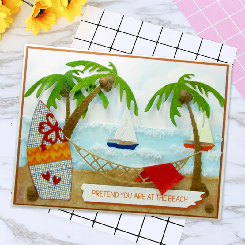 

Coconut tree Carbon steel Cutting Dies Stencil Craft for DIY Creative Scrapbook Cut Stamps Dies Embossing Paper Hand Craft