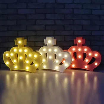 

Retro Crown hat LED Night Light Shine Baby Table Child's Gift Indoor Party Wedding Marquee Battery Princess Lamp Home Decoration