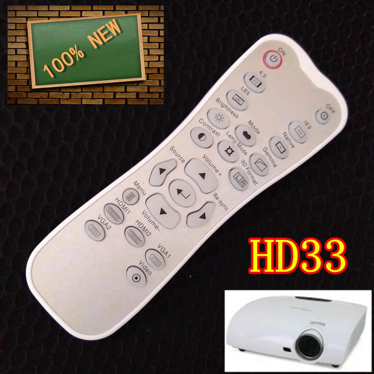 

New remote control for Optoma HD25E HD25-LV HD20-LV HD32 HD33 HD25 Projector
