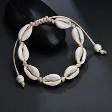 Tornozeleiras com concha natural boêmia, joias para os pés verão praia pés descalços, bracelete pulseira para pé tornozelo chian, acessórios
