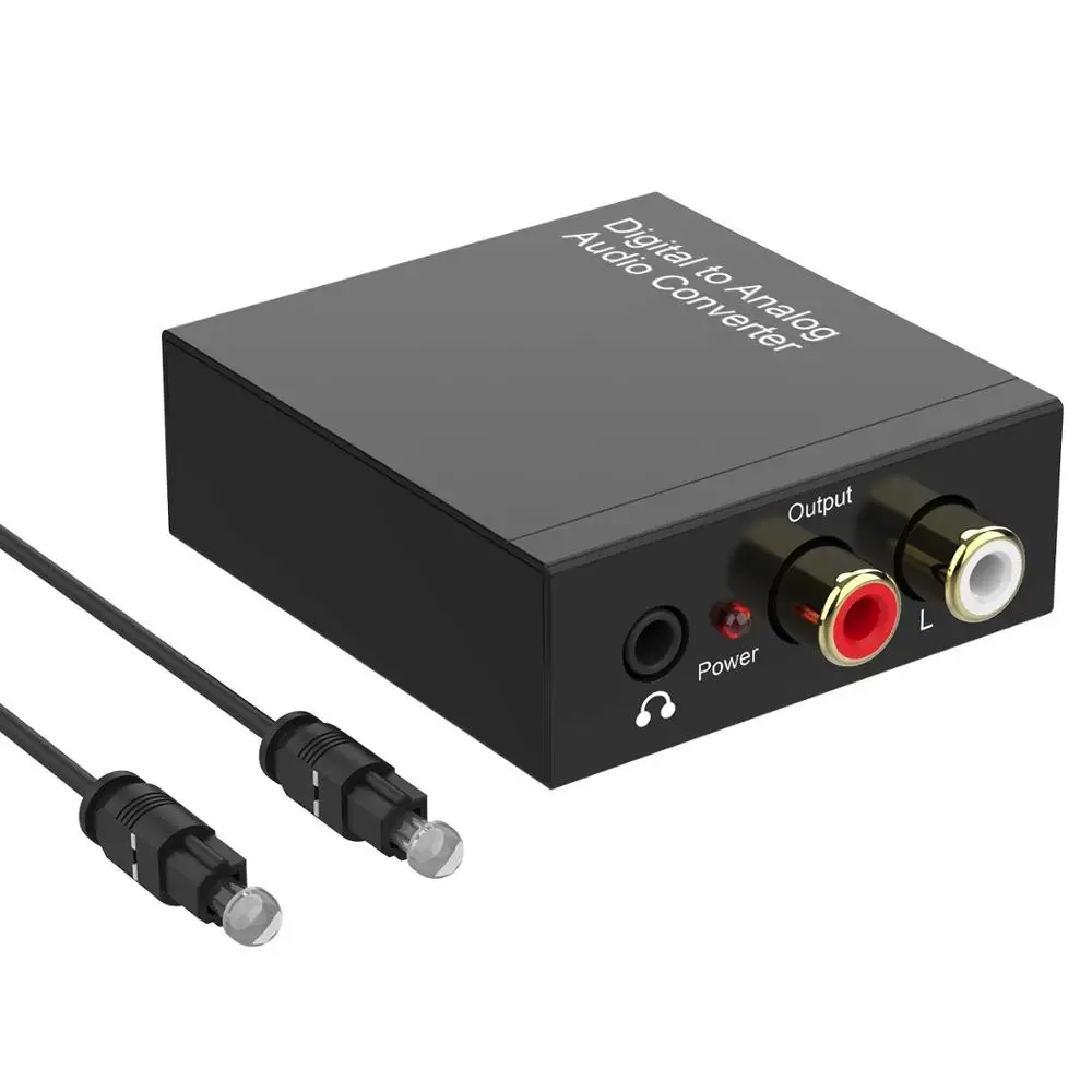 

Digital to Analog Converter, DAC SPDIF Optical to L/R RCA Converter, Toslink Optical to 3.5mm Audio Adapter for PS3 Xbox HD DVD