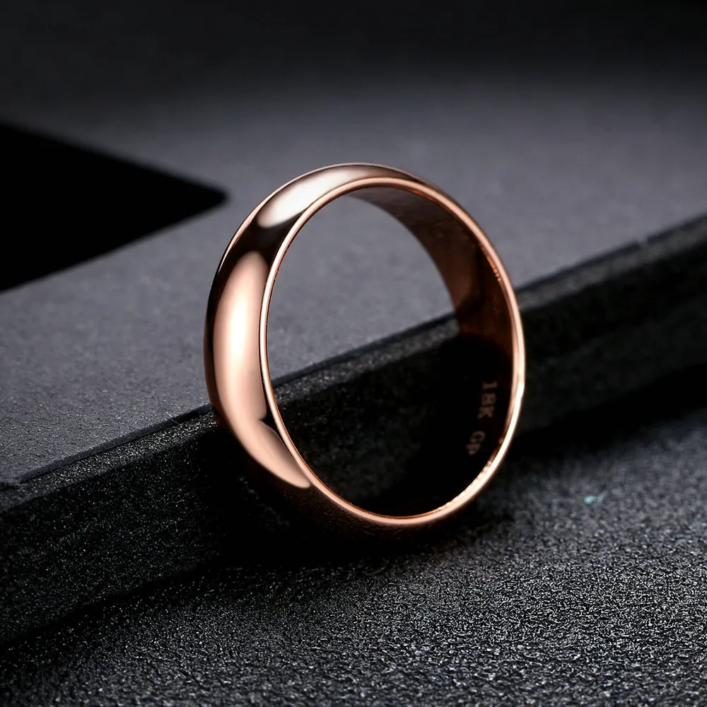 Double Fair Simple Design Couple Round Rings Rose Gold/Silver Color Fashion Wedding Jewelry For Men&Women Lover Wholesale DFR049