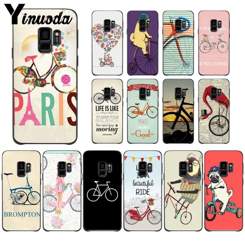 Yinuoda life is liking a ride bicycle bike dog Soft silicone black Phone Case For Samsung Galaxy s9 s8 plus note9 s10plus Cover | Мобильные