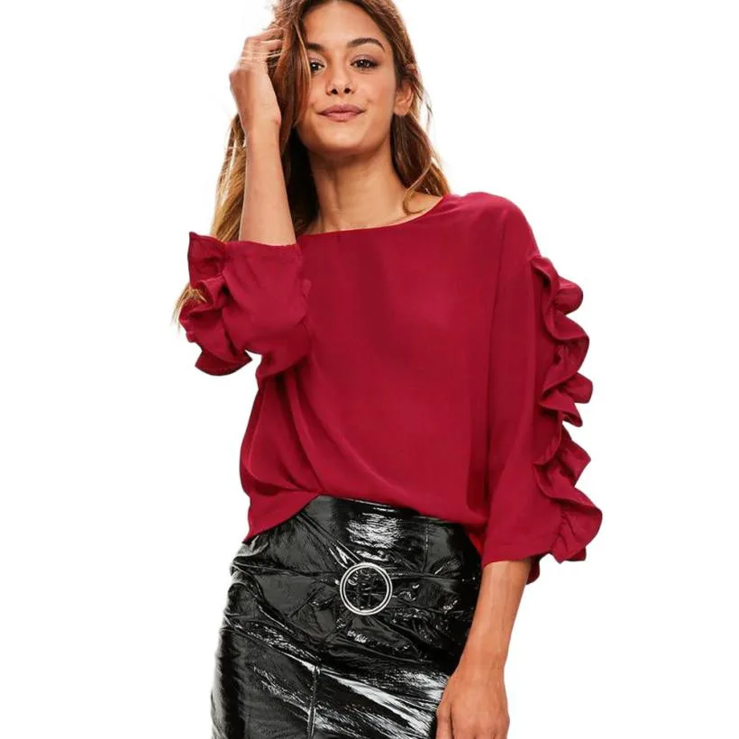 Fashion Ruched Long Sleeve Sweatshirt Women Autumn Winter