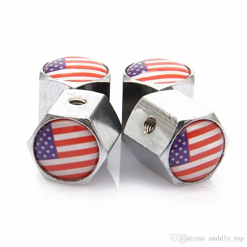 1 комплект Противоугонная Автомобильная круглая крышка клапана воздушный шток шины крышки s крышка для американский флаг, США