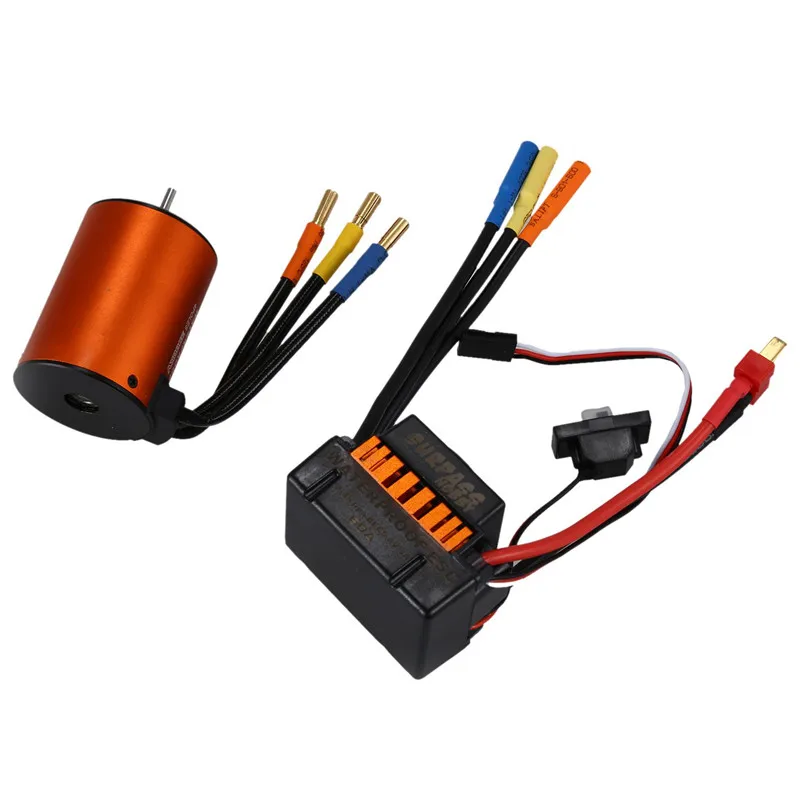 

SURPASS HOBBY Upgrade Waterproof 3650 3900KV RC Brushless Motor with 60A ESC Combo Set for 1/10 RC Car Truck
