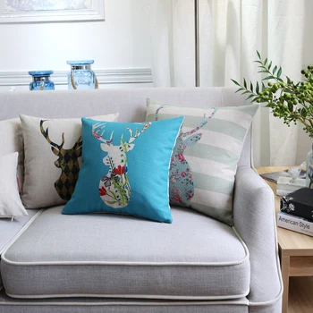 

Cushion Cover Pillow case Throw decorative cushion covers Vintage Deer Cotton Linen 45cm*45cm/30cm*50cm