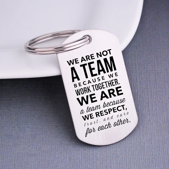 

Keychain We Are a team Keychain for Friends Key chain for Lover Stainless steel Key chain Inspirational Jewelry YP0020