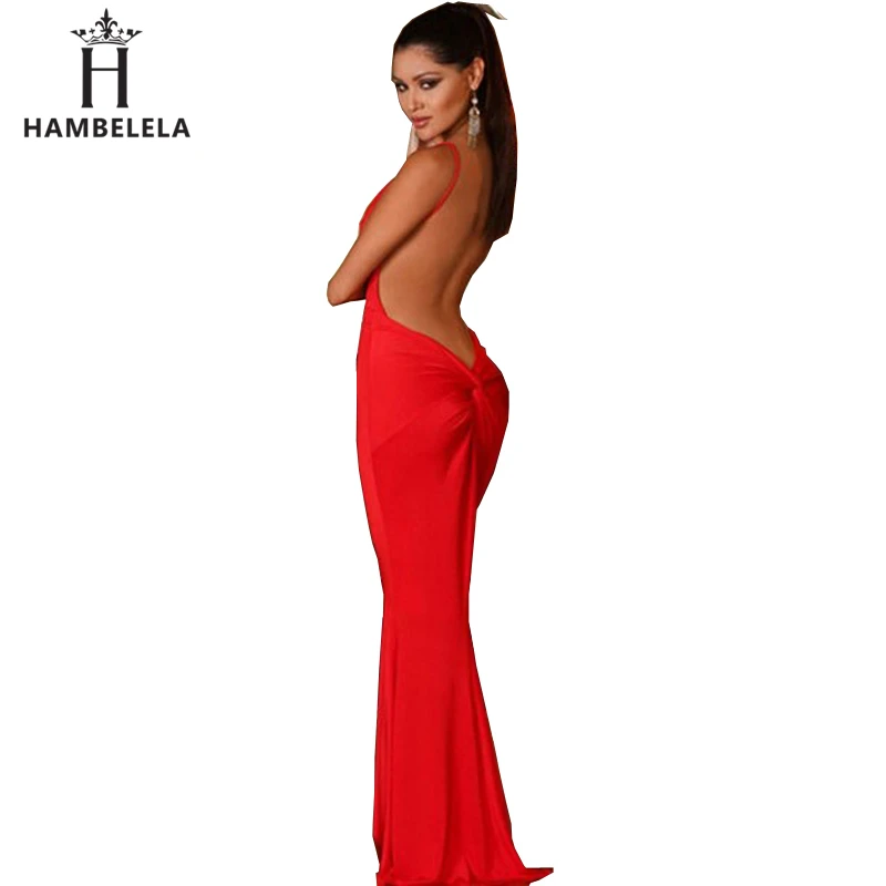 Hambelela Summer Style Elegant Sexy Dress Special Occasion Red Black White Spaghetti Strap Maxi Dresses 2017 New Long Dress (4)