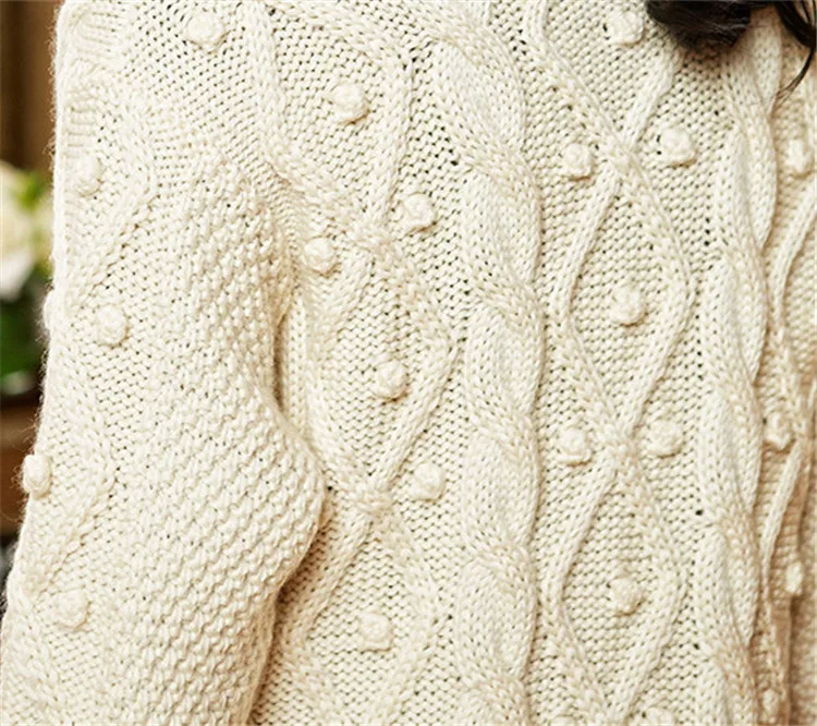 100% шерстяной, ручной работы Oneck вязаный женский модный однотонный свободный длинный однобортный Кардиган свитер один и более размер
