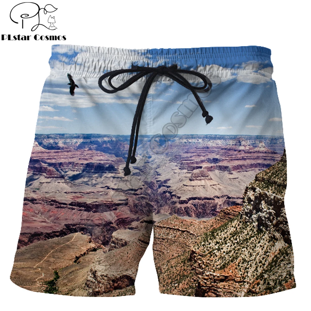 Новинка года, летние шорты vibes США, Большой Каньон, Потрясающие Природные пейзажи, 3D печатные мужские/женские уличные повседневные шорты