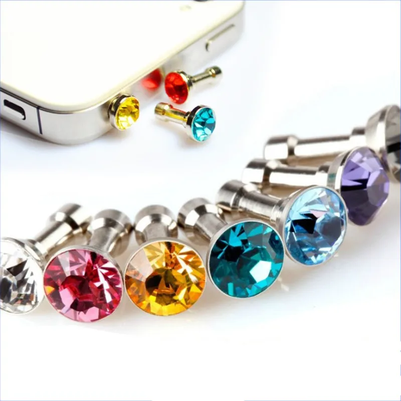 

1000 Pcs/1 Pack Bling Universal 3.5mm Cell Phone Earphone Plug Dust Plug Headphone Jack Stopper