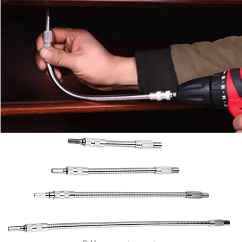

300mm Extension Screwdriver Drill Bit Flexible Shaft Bits Holder Wide Angle Socket Driver Adapter Hex Drill Bit Holder Connector