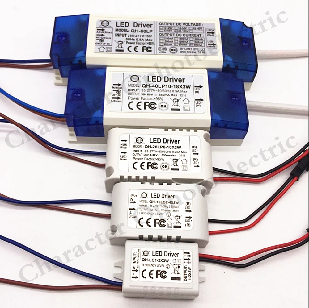 Светодиодный трансформатор 85 265 в перем. Тока 1 2x3w 2 4x3w 6 10x3w 10 18x3w 18 30x3w 600mA 650mA|18-30x3w