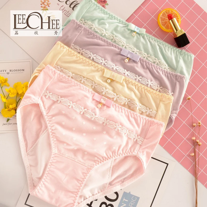

New high waist cotton briefs water soluble lace sweet comfort ladies briefs JF1831