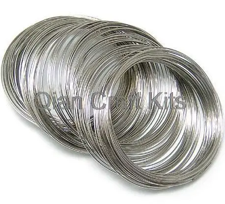 Approx. 800 Loops 60mm, 0.6mm Guage, Loops Silver Memory Wire Coil Bulk ...