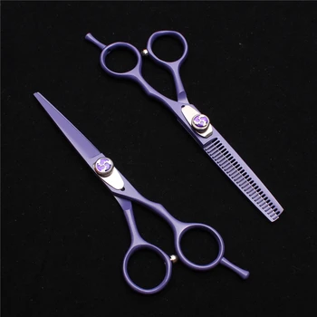 

5.5" 16cm Engraving Logo Purple Thinning Scissors Cutting Shears Salon Styling Tool Professional Hairdressing Scissors Set C1018