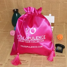 Пользовательские черный шелковый атлас волос упаковочные мешки мешка/Jewelry мешочек Атлас