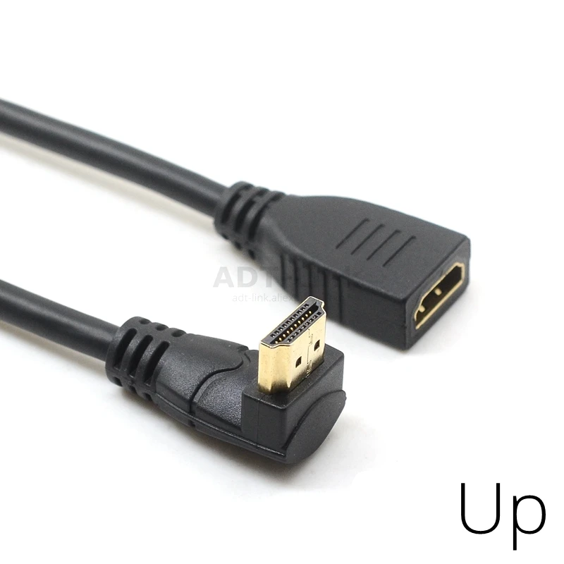 С крышкой вверх/вниз левый и правый угол HDMI 2,0 A male к женскому 4K* 2k 60Hz HD HDMI 2,0 v угол кабель-удлинитель для HDMI2.0 15 см 60 см 1,8 м 6FT 2FT