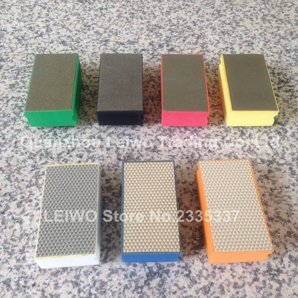 Diamond Hand Polishing Pads 100 x 55 mm Arc Shape Back Complete Set Kit 7 Pcs/lot | Инструменты