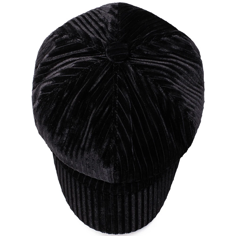 Korduroi Adas Manis Newsboy Cap Retro 