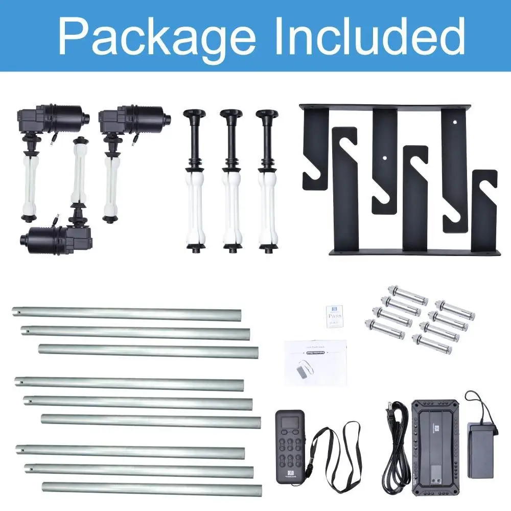 Fotoconic 4 Roller Motorized Electric Wall Ceiling Mount Background Support System with Remote