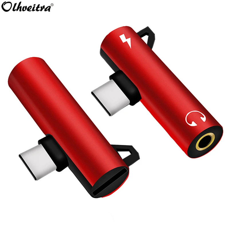 

Olhveitra Type C Converter Adapter to 3.5mm Jack Charger Earphone Cable USB C Audio Headphones For Samsung Xiaomi Google Huawei