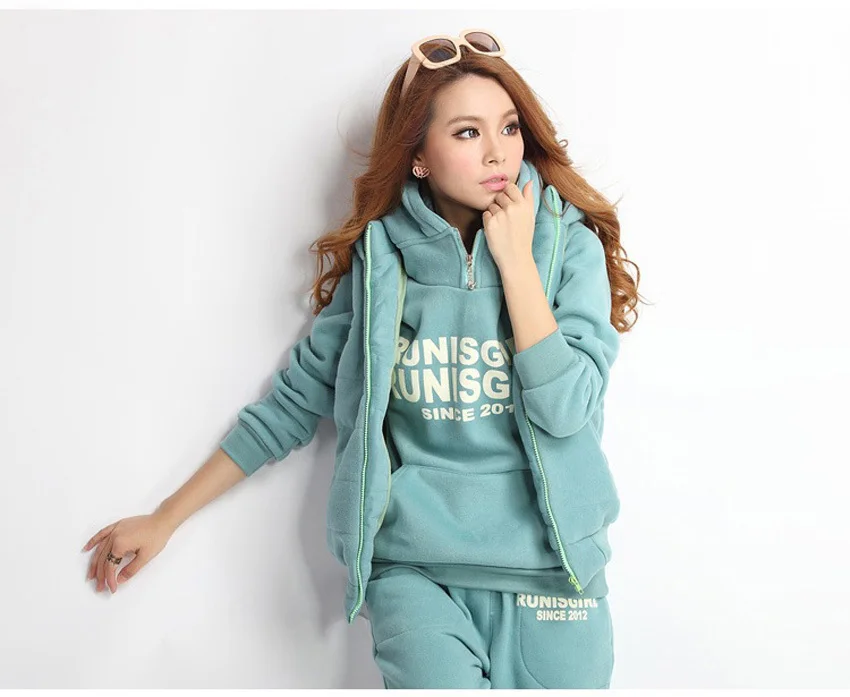 Casual 3 Piece Set Tracksuit Women Clothes Autumn and winter new Fashion women's tracksuits Ladies Thicken Sweat Suits