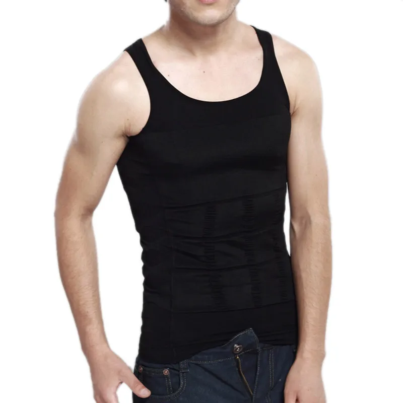 

Vertvie Men Slim Body Shaper Belly Summer Vest Corset Compression Waist Shapewear Solid Sleeveless Underwear Plus Size T ShirtS