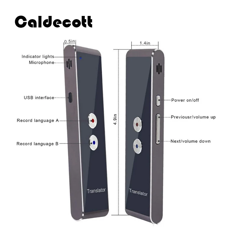

Bluetooth T8 Portable Voice Translator 41 Languages Two-Way Real Time Language Interpreter Wireless Travel Translation Machine