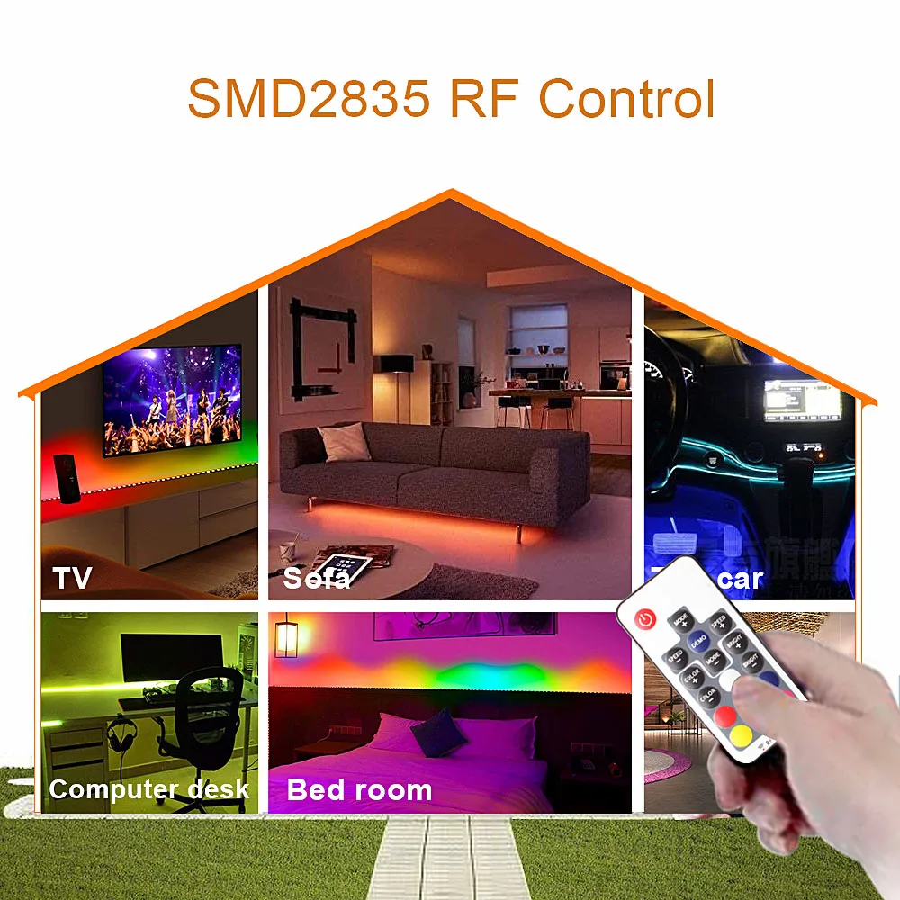 Bluetooth SMD RGB RGBW Светодиодная лента 5050 Диодная лента 12 в 2,4 г RF WiFi контроллер 5 м неоновый светодиодный светильник Ambi tv водонепроницаемый светодиодный светильник