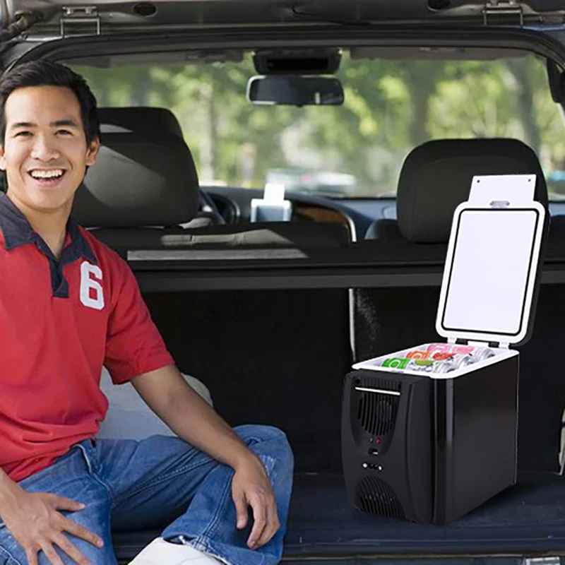 2 In 1 6L Mini Fridge Car Cans Beer Cooler Eletric Portable Desktop Heater Geladeira Cars Home Camp