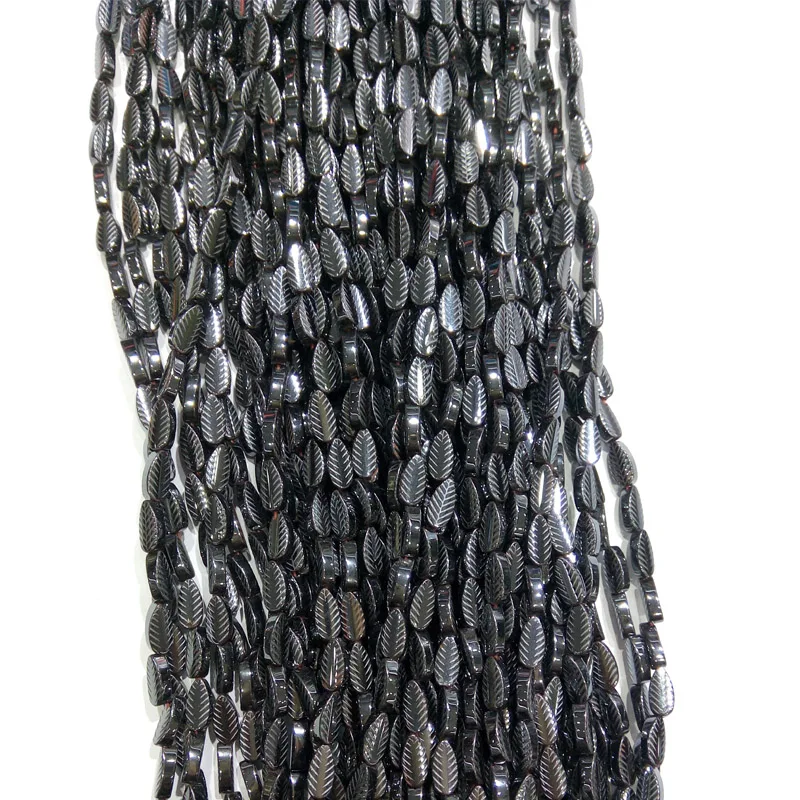 

Natural Stone Black Hematite Beads Faceted Leaf Loose Beads Stone Beads For DIY Jewelry Making Necklace Bracelet Earrings Luxury