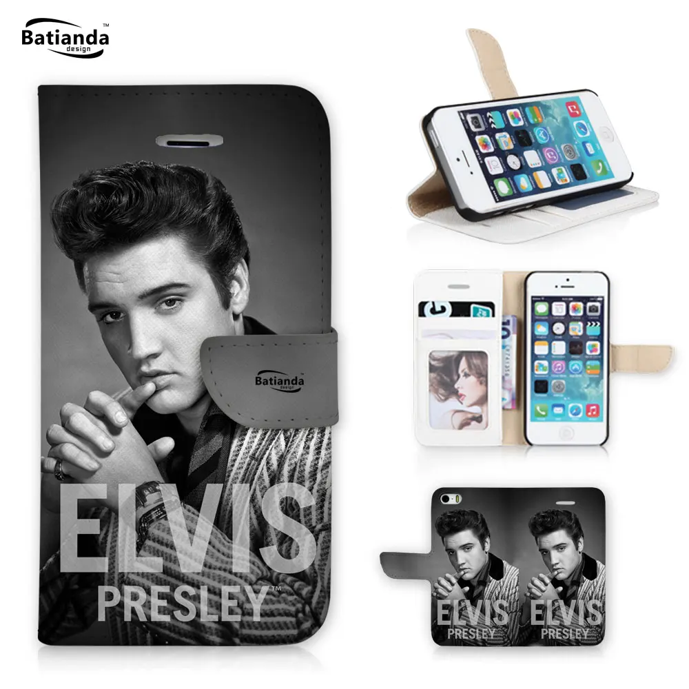 For iPhone 6 plus Case Elvis Presley Pattern Leather Phone ...
