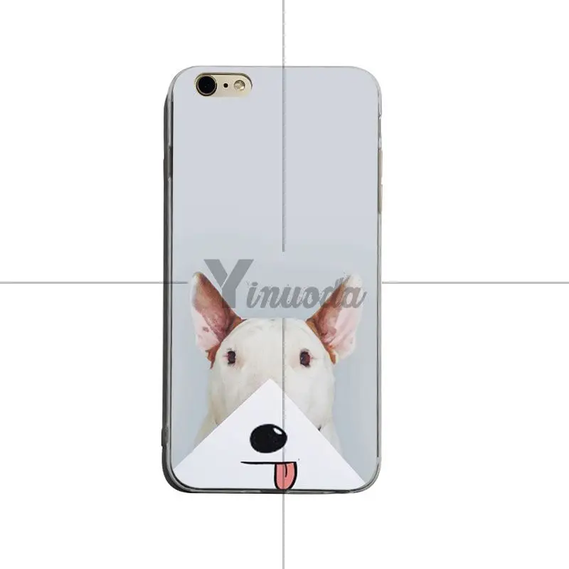 Yinuoda Jimmy Choo Bull Terrier Dog Luxury High-end phone Accessories Case For iPhone X XS XsMax XR 8 7 6Splus Cellphones