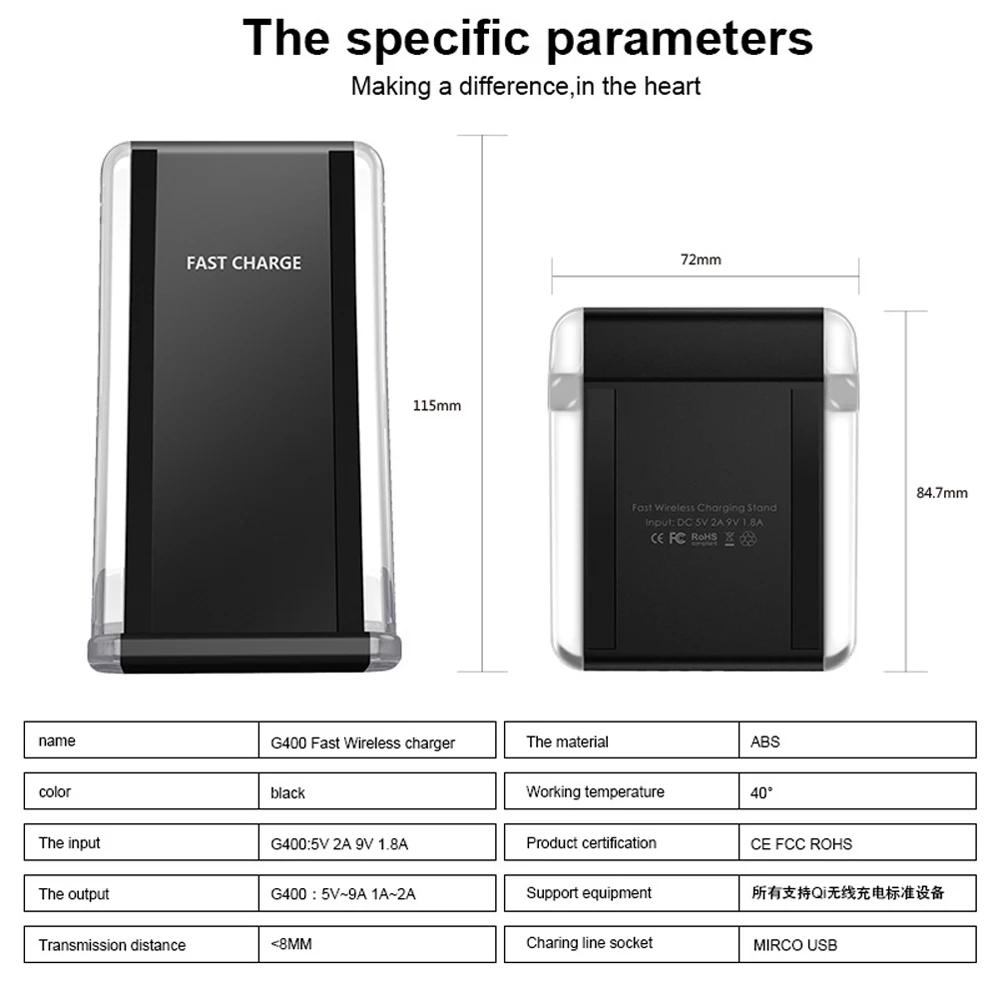 QI Wireless Charger For HUAWEI P30 Pro Mate 20 Pro IPhone X XR XS Max 8 8Plus Samsung Note 8 9 S10e S10+ S9 S9+ 7 Quick Charging