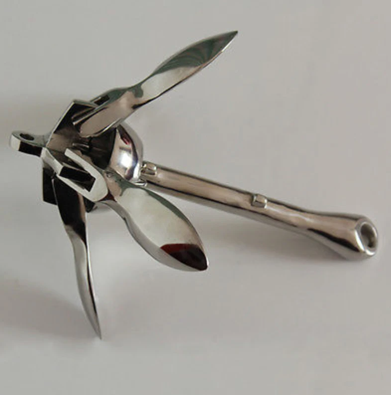 

marine stainless steel 316 boat fitting folding grapnel anchor 0.7KG