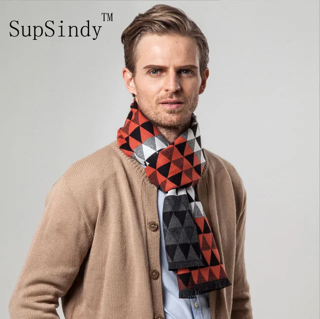 European style Luxury men's scarf business casual thick wool scarves