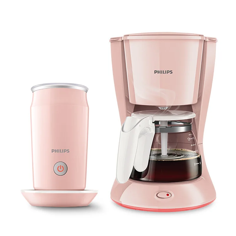 Coffee Maker Elegant Pink Combination ( American Drip Coffee Maker HD7431/30+ Fully Automatic Milk Foaming Machine CA6500/30 )