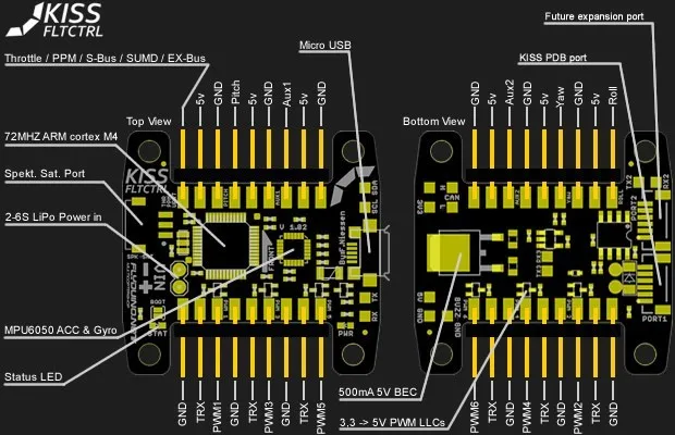 Контроллер полета KISS FC 32 бит для квадрокоптеров