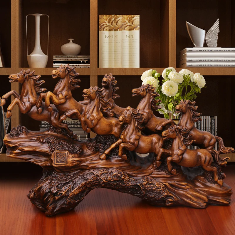 Традиционный китайский фэн-шуй животное винтажный домашний Декор украшение стола аксессуары для гостиной lucky horse фигурки из смолы
