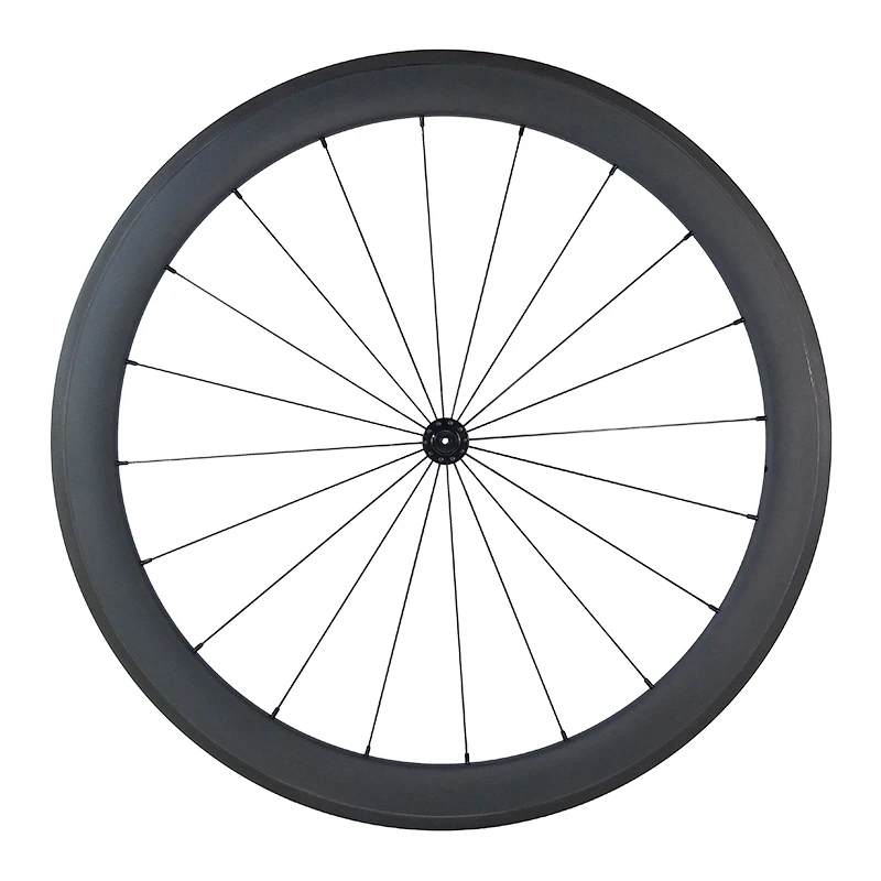 700c 60mm Clincher Road Race Bike Carbon Front Wheel 23mm Wide Basalt