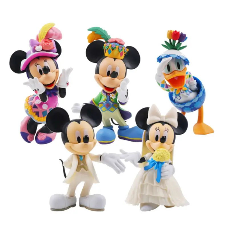 5pcs/Lot Big Size Mickey Minnie Mouse Donald Daisy Duck Action Figures Do 