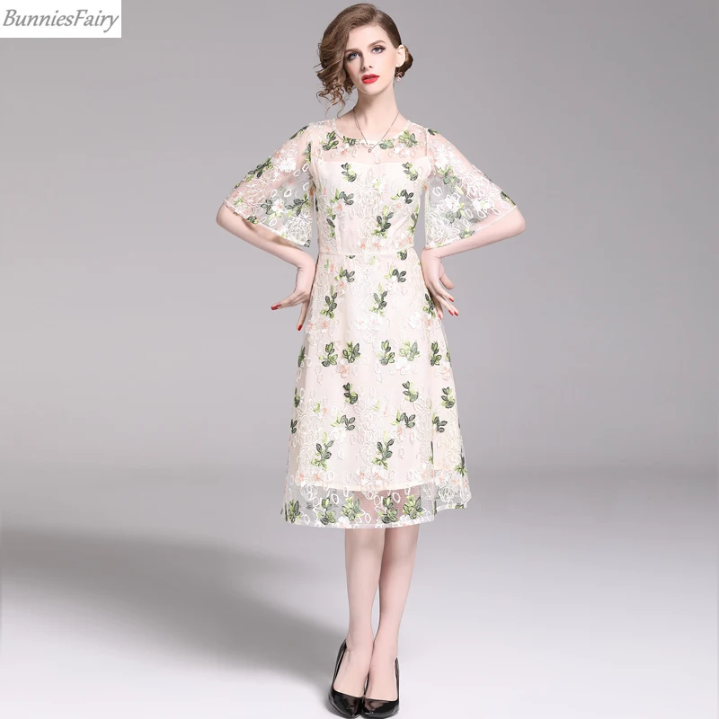 BunniesFairy 2019 летние женские элегантные свежие цветы зеленые листья Цветочная