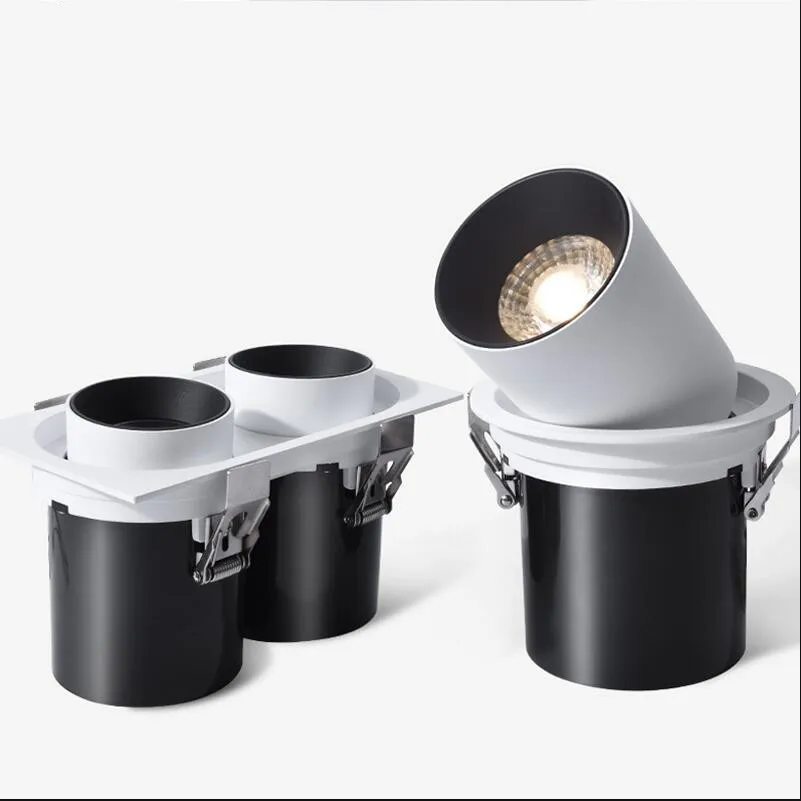 

12W 20W 24W 40W Telescopic COB LED Ceiling lamps Down Light AC110V to AC240V Cool/Warm White LED Recessed Downlight Lamp 6pcs